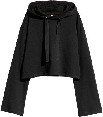 Short Hooded Sweatshirt - Black