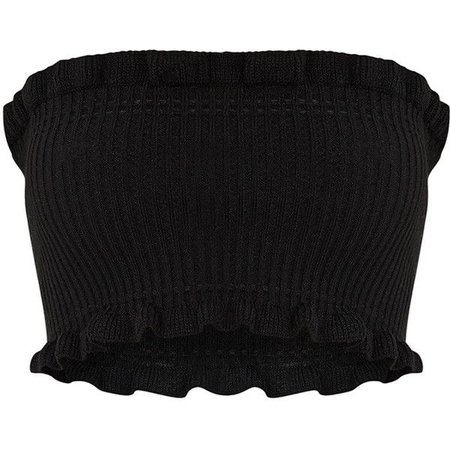 Brittany Black Ruffle Detail Knit Tube Top ($21)