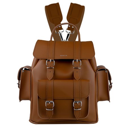 HARI II CHESTNUT - Leather backpack