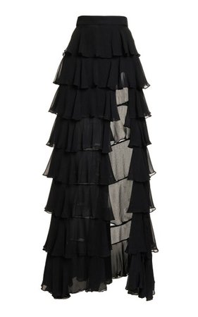 Ruffled Silk Chiffon Maxi Skirt By Elie Saab | Moda Operandi