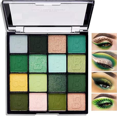16 Colors Green Shimmer Eyeshadow Palette,Matte Metallic Waterproof Eye Shadow Palette,Highly Pigmented Sparkly Professional Eye Shadow Pallet Shiny Yellow Glitter Brown Pressed Blendable Eyeshadow Makeup Powder Palette : Amazon.ca: Beauty & Personal Care