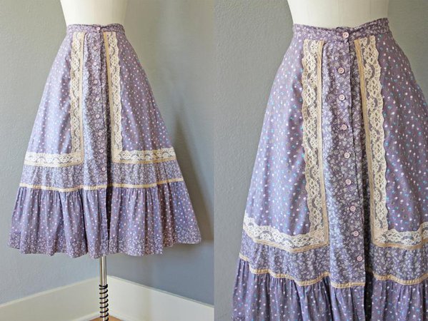 70s Gunne Sax Skirt Vintage 1970s Skirt RARE Lavender | Etsy