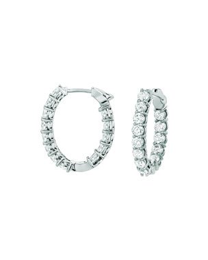 COOMI Trinity 18k white Gold Diamond Hoop Earrings | Neiman Marcus