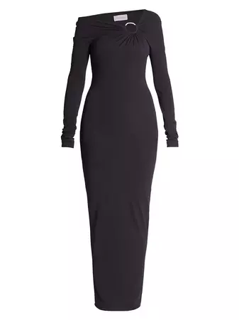Shop Alexandre Vauthier Embellished Jersey Off-The-Shoulder Dress | Saks Fifth Avenue