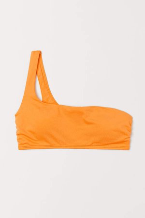 One-shoulder Bikini Top - Orange