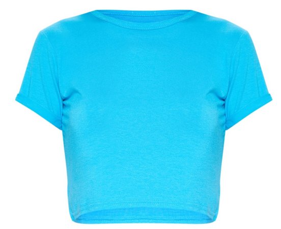 Blue crop top t shirt