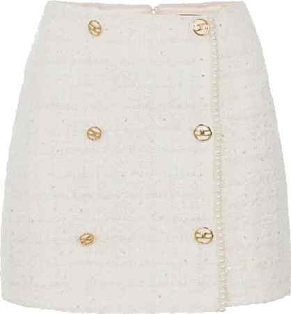 White Wool Mini Skirt