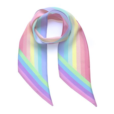 Henley Silk Stripe Neck Scarf Rainbow Pastel | INGMARSON | Wolf & Badger