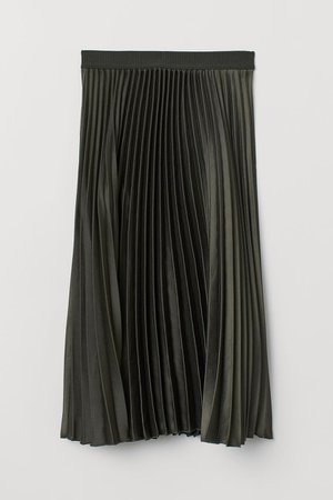 Pleated Skirt - Dark green - Ladies | H&M CA