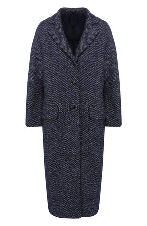 Пальто из смеси шерсти и кашемира KITON темно-синего цвета — купить за 395500 руб. в интернет-магазине ЦУМ, арт. D38617K01R21