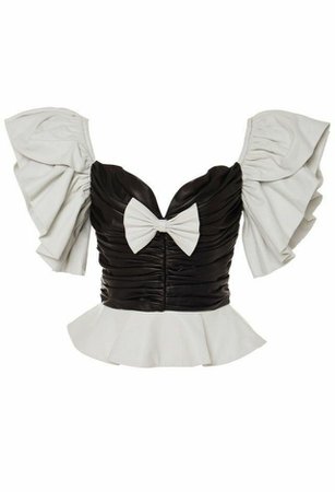 white and black bow top
