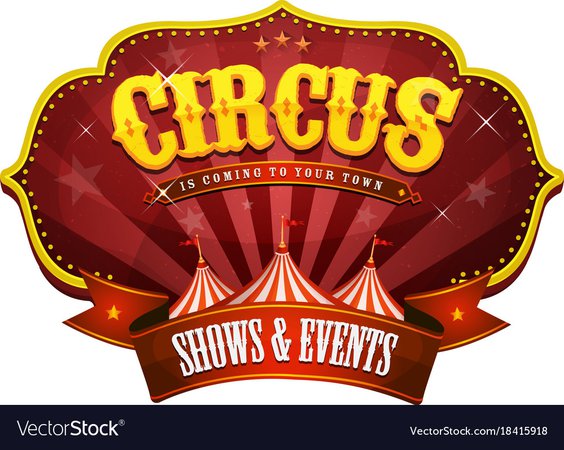 Carnival circus banner with big top Royalty Free Vector