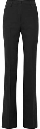 Wool-blend Bootcut Pants - Black