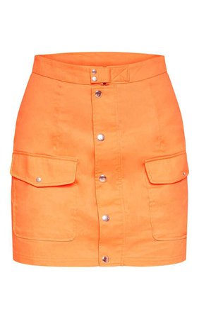 Orange Utility Skirt | Skirts | PrettyLittleThing USA