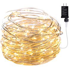 Amazon.com: Minetom Fairy Lights Plug in, 33Ft 100 Led Waterproof Silver Wire Firefly Lights, Adaptor Included, Starry String Lights for Wedding Indoor Outdoor Christmas Patio Garden Decoration, Warm White : Home & Kitchen