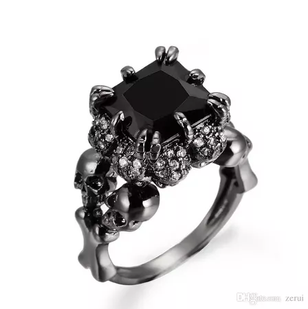 2019 Fashion Punk Jewelry Skull Claw Black Filled Rhodium Plated Demon Princess Rhinestone Women'S Wedding Ring From Zerui, $2.22 | DHgate.Com