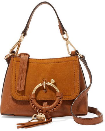 Joan Mini Textured-leather And Suede Shoulder Bag - Tan