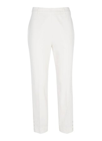 White Popper Capri Trousers – Mint Velvet