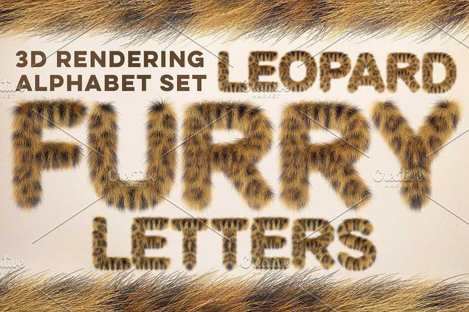 3D Leopard Furry Letters Pack ~ Graphics ~ Creative Market