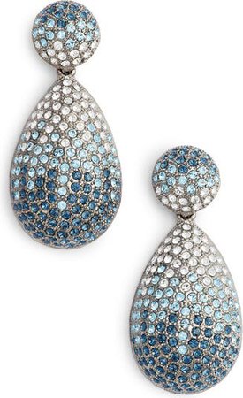 Nina Large Pavé Swarovski Crystal Teardrop Drop Earrings | Nordstrom