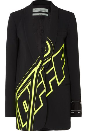 Off-White | Printed cady blazer | NET-A-PORTER.COM
