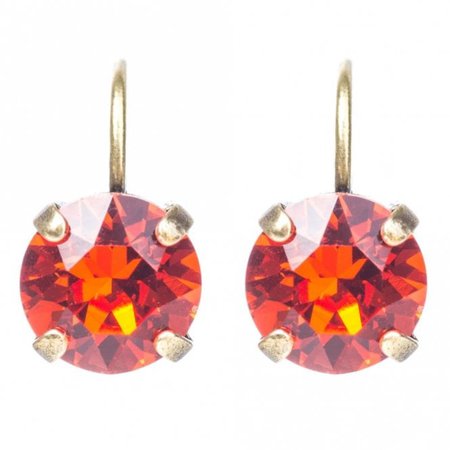 Konplott Blackjack single crystal earrings (brass/orange) - Jewellery from Bijouled UK