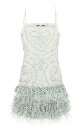 Embroidered Fringed Tulle Dress By Balmain | Moda Operandi