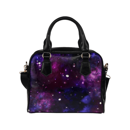 Midnight Blue Purple Galaxy Shoulder Handbag (Model 1634) | ID: D626447