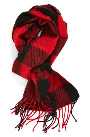 red and black check scarf