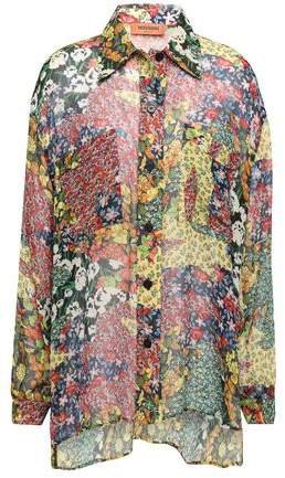 Floral-print Silk-georgette Shirt