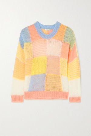 Pink Sana color-block open-knit sweater | Stine Goya | NET-A-PORTER