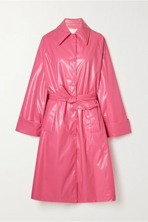 Pink Belted vinyl coat | MM6 Maison Margiela | NET-A-PORTER