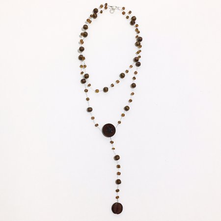 brown rosary necklace
