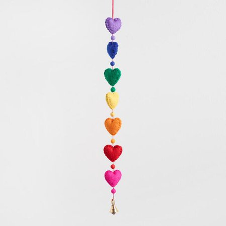 Multicolor Wool Heart Hanging Decor | World Market
