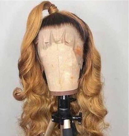 light brown & black curly half up half down lace wig