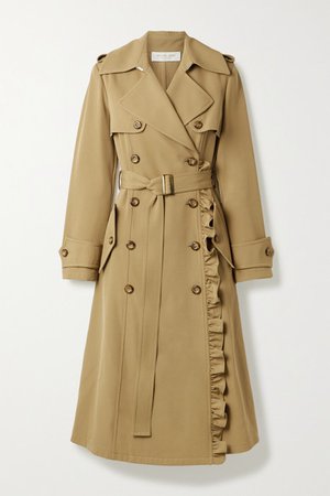 Michael Kors Collection | Belted ruffled wool-gabardine trench coat | NET-A-PORTER.COM