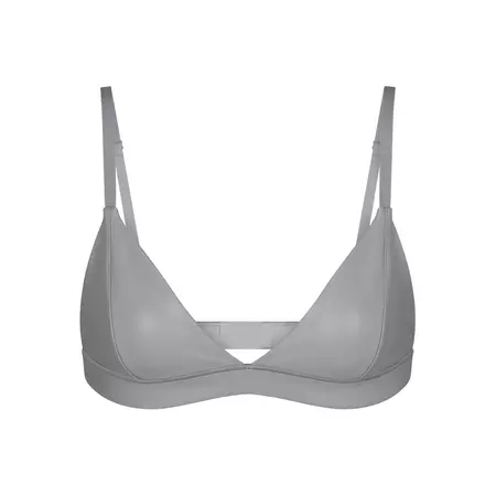 Faux Leather Triangle Bralette - Carbon | SKIMS