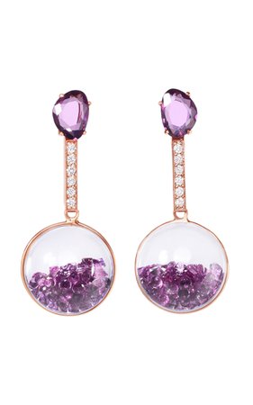 Pink Sapphire Kaleidoscope Globe Shaker Earrings by Moritz Glik | Moda Operandi