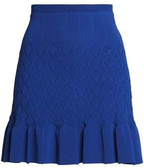 Gregoria Fluted Crochet-knit Mini Skirt