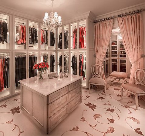 luxury mansion pink master bedroom closet - Google Search