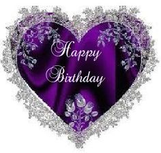 purple happy birthday heart
