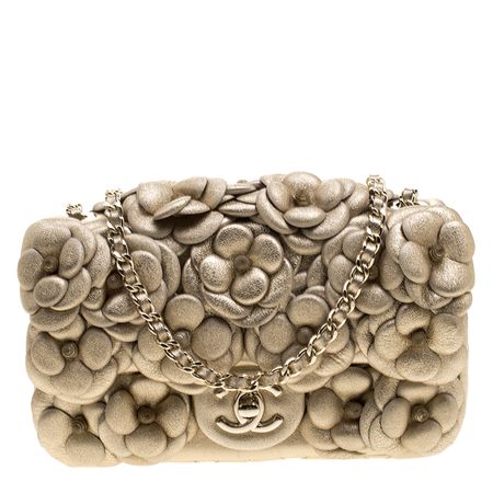 Chanel Gold Camellia Quilted Leather Mini Classic Flap Bag Chanel | TLC