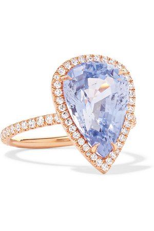 Anita Ko | Bague en or rose 18 carats, saphir et diamants | NET-A-PORTER.COM