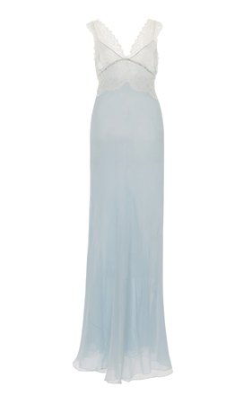 Lace Embellished Chiffon Culotte Dress by Luisa Beccaria | Moda Operandi