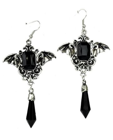 onyx bat earrings