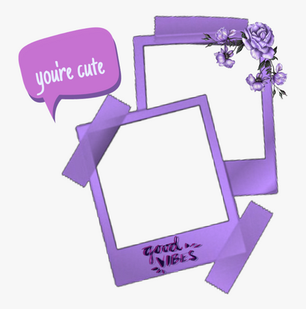purple polaroid frame