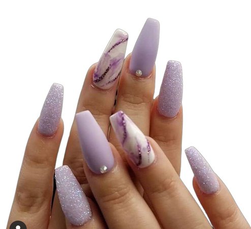 lavender glitter nails