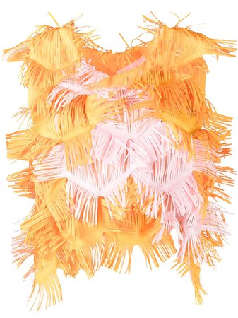 Paskal fringe design blouse orange & pink PS2142 - Farfetch