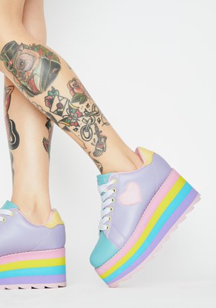 Y.R.U. Pastel Lala Platform Sneakers | Dolls Kill