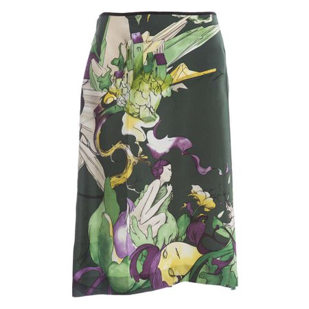 Prada Silk Skirt With James Jean Fairy Print, Spring - Summer 2008 at 1stdibs